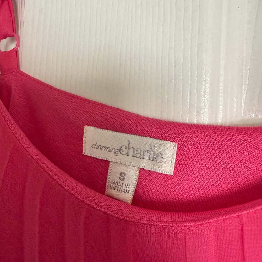 Charming Charlie Pink Pleated Midi Dress - Picture 4 of 4